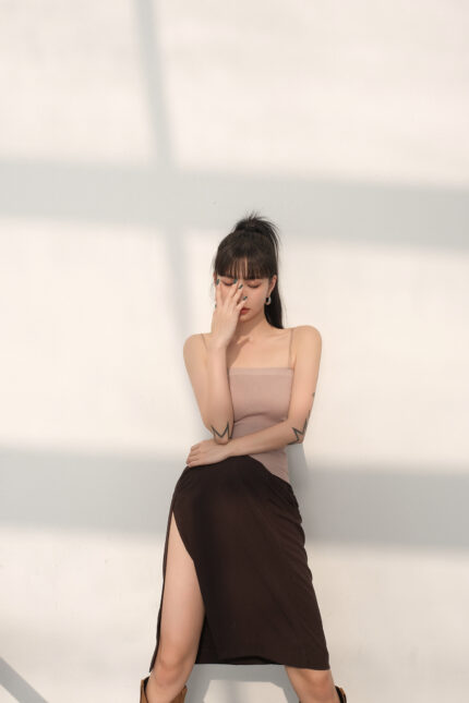 Silk latex cotton one-piece suspender bra(T337)
