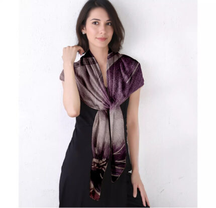 110x110cm Snowflake satin (100% mulberry silk) scarf