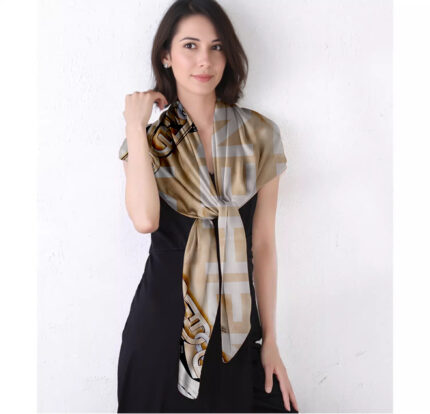 110x110cm pure silk double crepe scarf