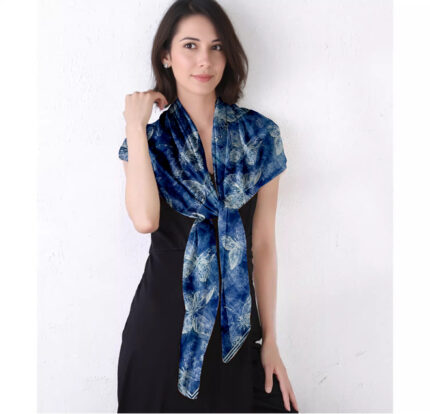 110x110cm heavy crepe 28mm (100% mulberry silk) scarf Soaked in the juice of Dioscorea cirrhosa