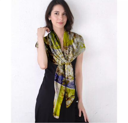 110x110cm double-sided pure silk floral lace elegant square scarf