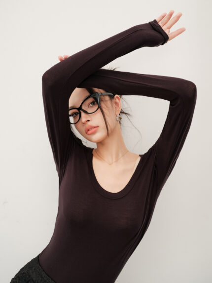 Old money style wool and silk base long sleeved shirt(WS558)