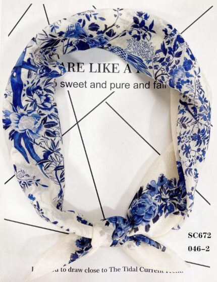 Silk&Cotton handkerchief scarf 53x53cm